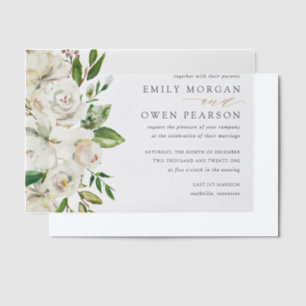 Invitations En Vélin Mariage de fleurs dorées