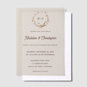 Invitations En Vélin Mariage de monogramme du Ranch occidental rustique