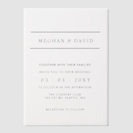 Invitations En Vélin Mariage élégant