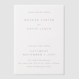 Invitations En Vélin Mariage élégant