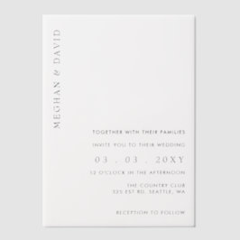 Invitations En Vélin Mariage élégant