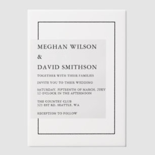 Invitations En Vélin Mariage élégant
