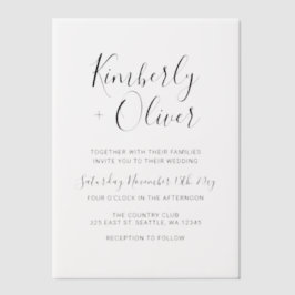 Invitations En Vélin Mariage élégant