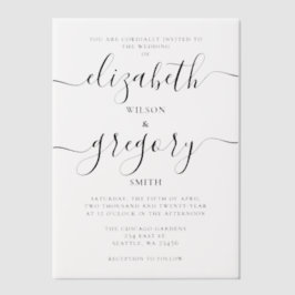 Invitations En Vélin Mariage élégant