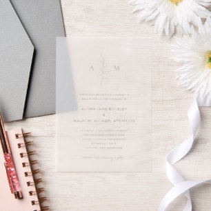 Invitations En Vélin Mariage élégant botanique Alisha
