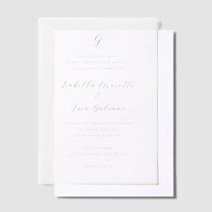 Invitations En Vélin Mariage Élégant Côte Chic Noir et Blanc
