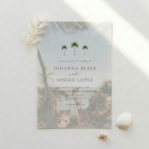 Invitations En Vélin Mariage Élégant Minimaliste au Palmier