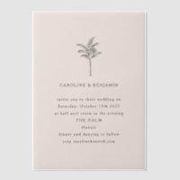 Mariage élégant minimaliste Ecru Palm Tree Line Ar