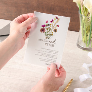 Invitations En Vélin Mariage fleur sauvage