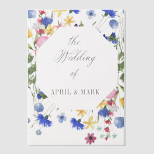 Invitations En Vélin Mariage Fleur sauvage bleu Cornflower