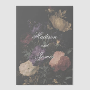 Invitations En Vélin Mariage foncé Romantique Moody Flowers Peinture