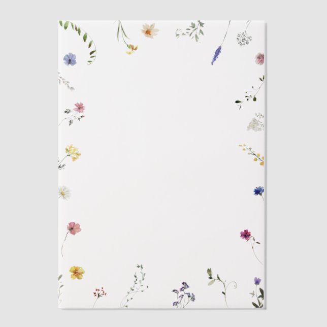Invitations En Vélin Mariage frontalier fleur sauvage (Recto)