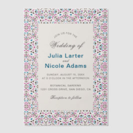 Invitations En Vélin Mariage géométrique en treillis marocain