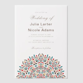 Invitations En Vélin Mariage géométrique en treillis marocain