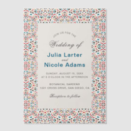 Invitations En Vélin Mariage géométrique en treillis marocain