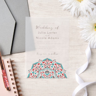 Invitations En Vélin Mariage Mandala de Fleurs de Printemps