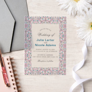 Invitations En Vélin Mariage Mandala Géométrique en Treillis Marocain