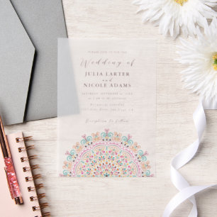 Invitations En Vélin Mariage Mandala Tournesol Rajeunissant