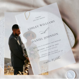 Invitations En Vélin Mariage minimaliste classique