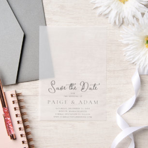 Invitations En Vélin Mariage Moderne Éditorial Enregistrer la Date