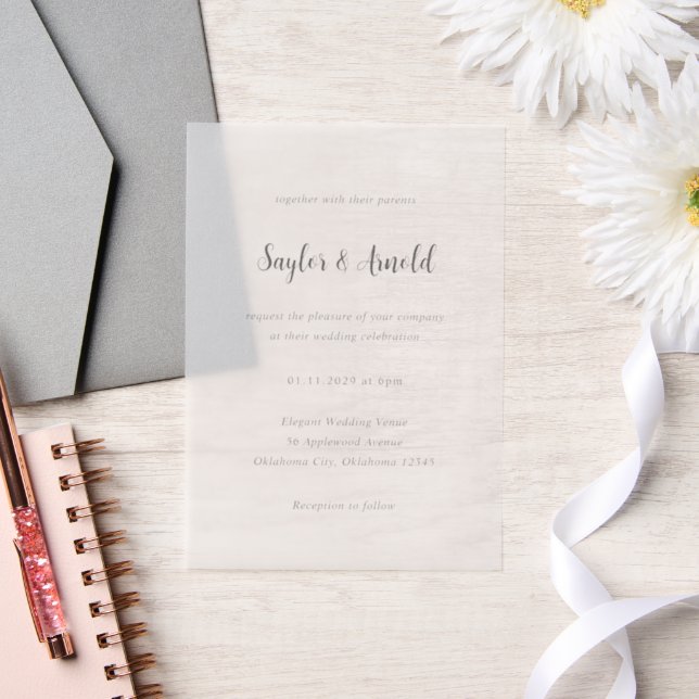 Invitations En Vélin Mariage moderne Saylor (Mariage)