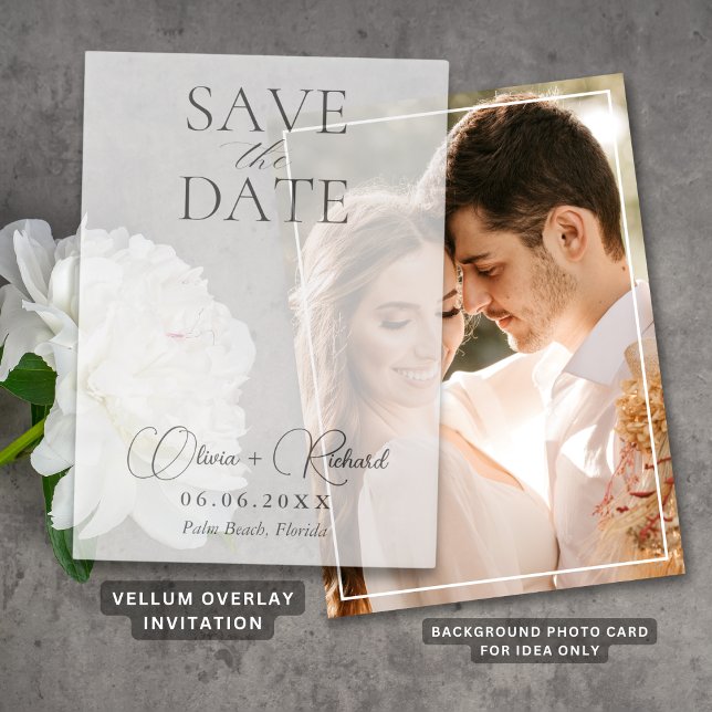 Invitations En Vélin Mariage Moderne Simple Enregistrer La Date Clair S (Simple Modern Wedding Save The Date Clear Overlay Vellum Invitations
)
