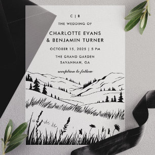Invitations En Vélin Mariage Paysage de Montagne Noire