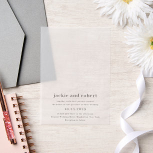 Invitations En Vélin Mariage photo moderne minimal