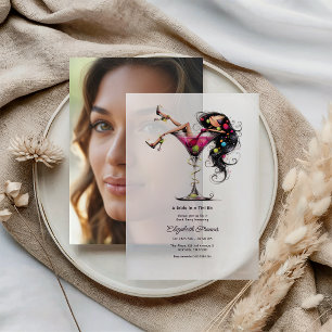 Invitations En Vélin Mariée dans un Martini Rose Un Peu Fantaisiste Bac