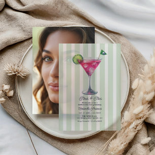 Invitations En Vélin Martini de golf de club de country chic pour enter
