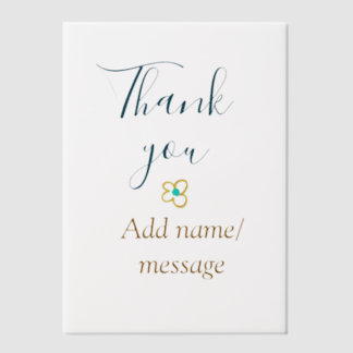 Invitations En Vélin Merci ajoutez nom message simple calligraphie élég