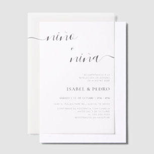 Invitations En Vélin Mini Nino o Nina espagnol Sexe révélation