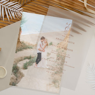 Invitations En Vélin Monogramme minimaliste Mariage