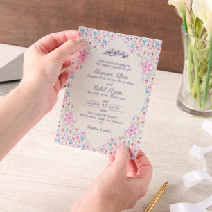 Invitations En Vélin Mosquée arabe Voûte géométrique Mariage islamique