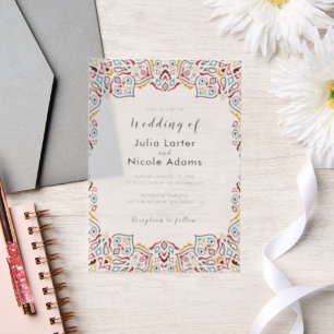 Invitations En Vélin Motif de mandala géométrique classique pour mariag