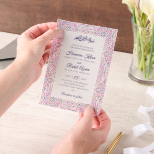 Invitations En Vélin Motif géométrique turc pour mariage islamique
