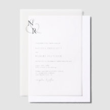 Noir & Blanc Moderne Élégant Mariage Monogramme