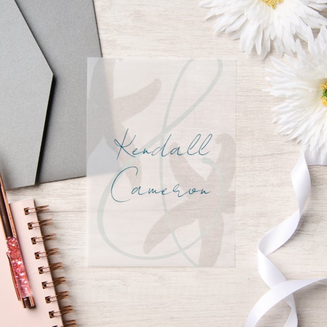 Invitations En Vélin Noms des mariés en étoile de mer (Mariage)