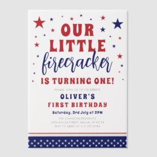 Invitations En Vélin Notre petite fêteuse 1ère fête d'anniversaire