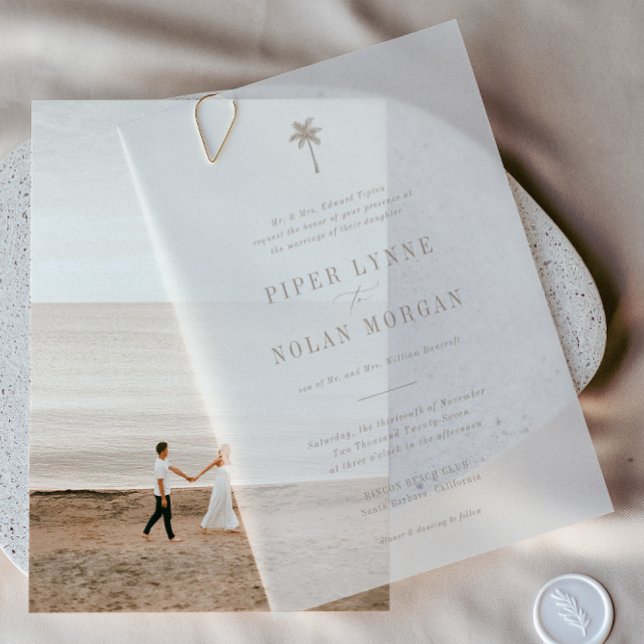 Invitations En Vélin OASIS Beach Wedding  (Créateur téléchargé)
