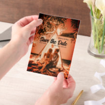 orange boho enregistrer la date QR ajouter le nom