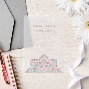 Invitations En Vélin Ouest Pacifique Variante Oval Classic Mandala Mari