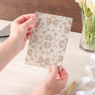 Invitations En Vélin Paisley en beige esthétique moderne Tan Brown
