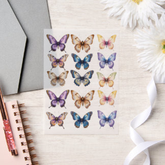 Invitations En Vélin Papeterie de scrapbook aquarelle papillon