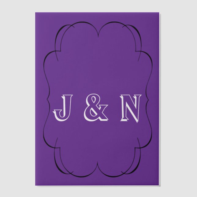 Invitations En Vélin Papier Vellum Translucide Purple Personnalisé (Recto)