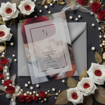 Photo Wedding Vellum Transparency Effect Initials