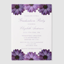 Invitations En Vélin Purple Floral Graduation Party