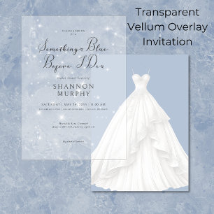 Invitations En Vélin Robe Mariage moderne Quelque chose Blue Sparkle Do