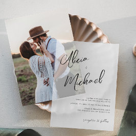 Invitations En Vélin Script de calligraphie simple mariage décontracté