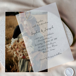 Invitations En Vélin Script manuscrit simple en Whimsical   MARIAGE